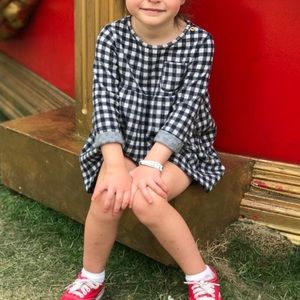 Zara Baby Girl black and white knit dress